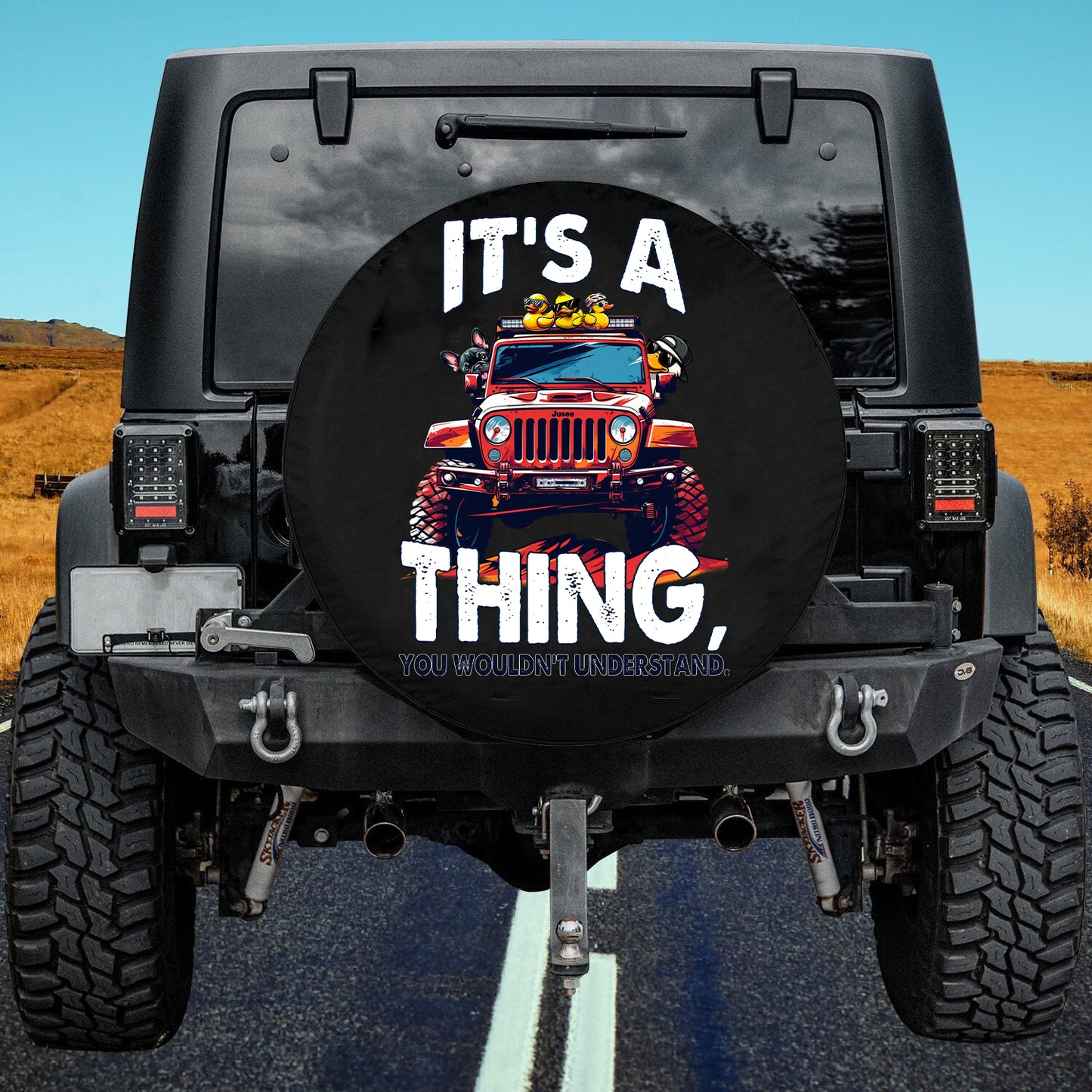 Lux Leather Spare Tire Cover - It's A Jeep Thing You Dont Understand