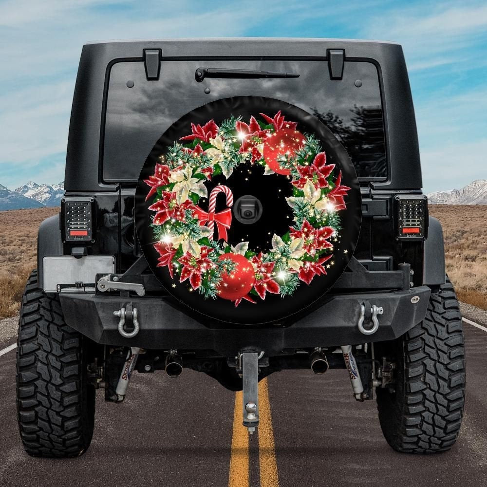 Christmas Wreath Xmas Jeep Tire Covers