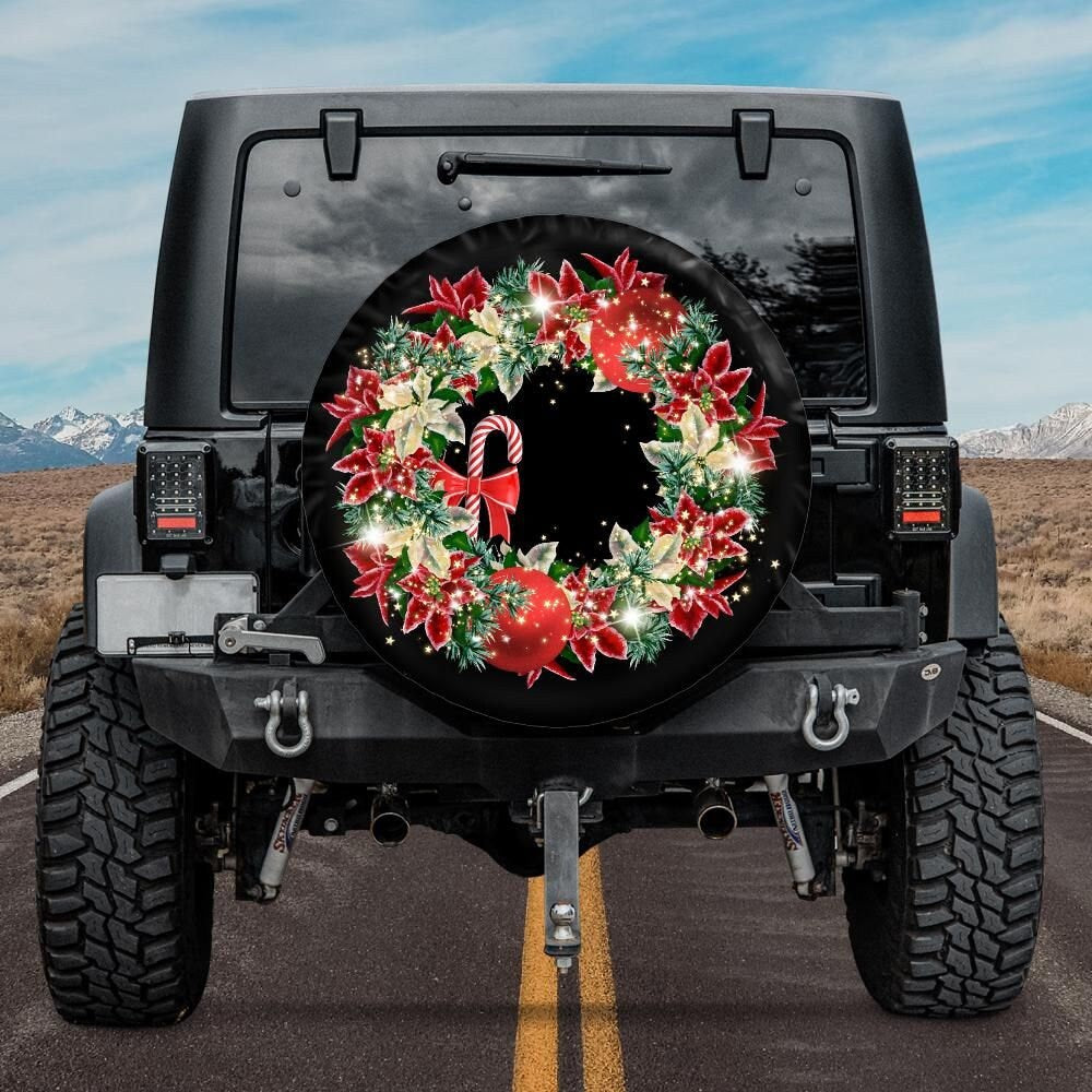 Christmas Wreath Xmas Jeep Tire Covers