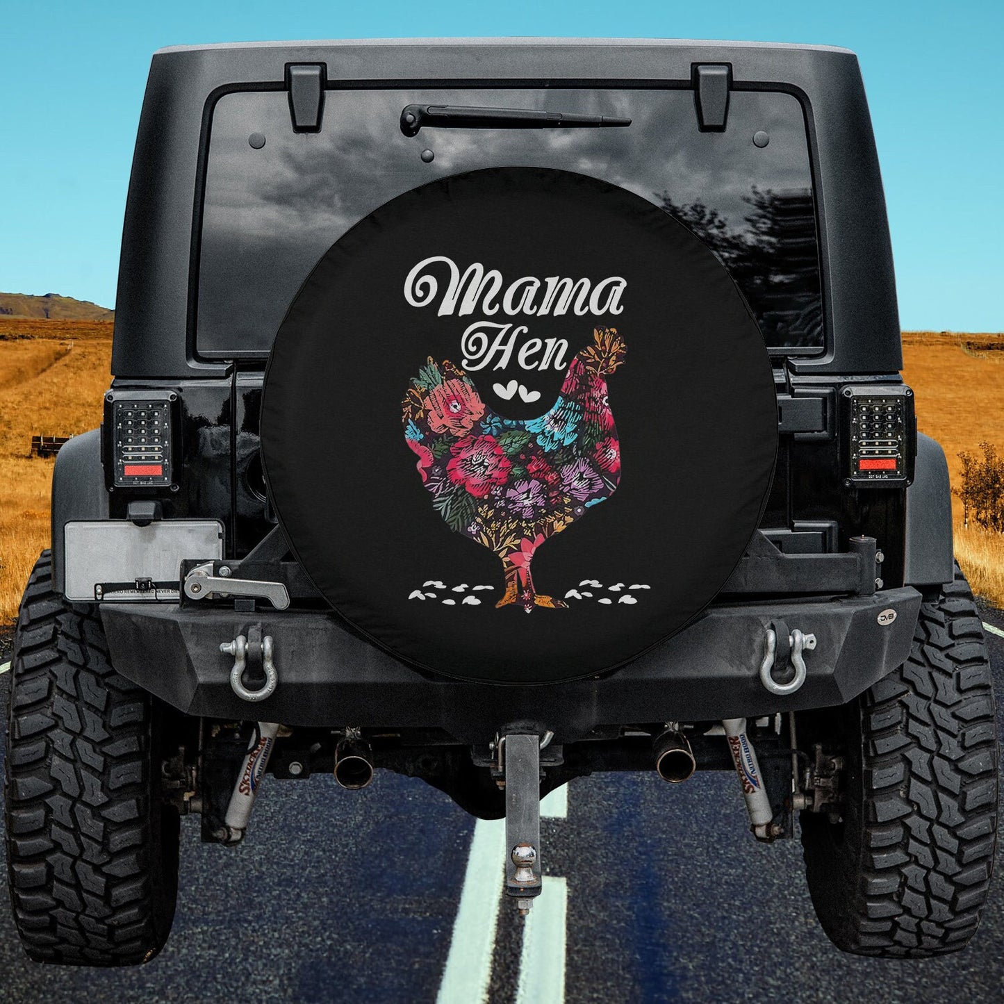 Lux Leather Tire Cover - Mama Hen Chicken Farm Mother Women Funny