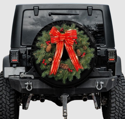 Lux Leather Tire Cover - Christmas Wreath Xmas