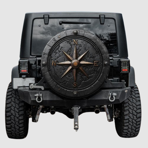 Lux Leather Tire Cover - Compass Adventure Camping Off Road