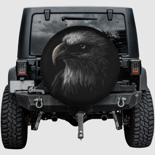 Lux Leather Tire Cover - Bald Eagle Jeep Bronco Rav Camper