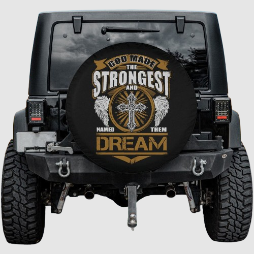 Lux Leather Spare Tire Cover - God Found Strongest And Named Them