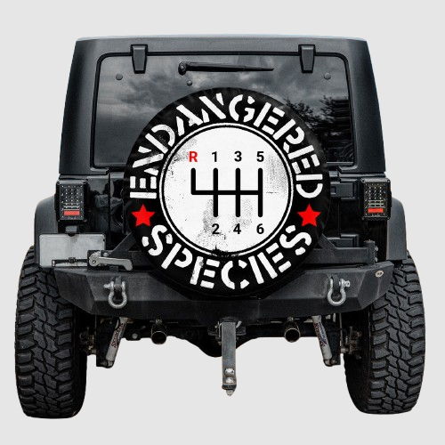 Lux Leather Spare Tire Cover - Endangered Species Funny