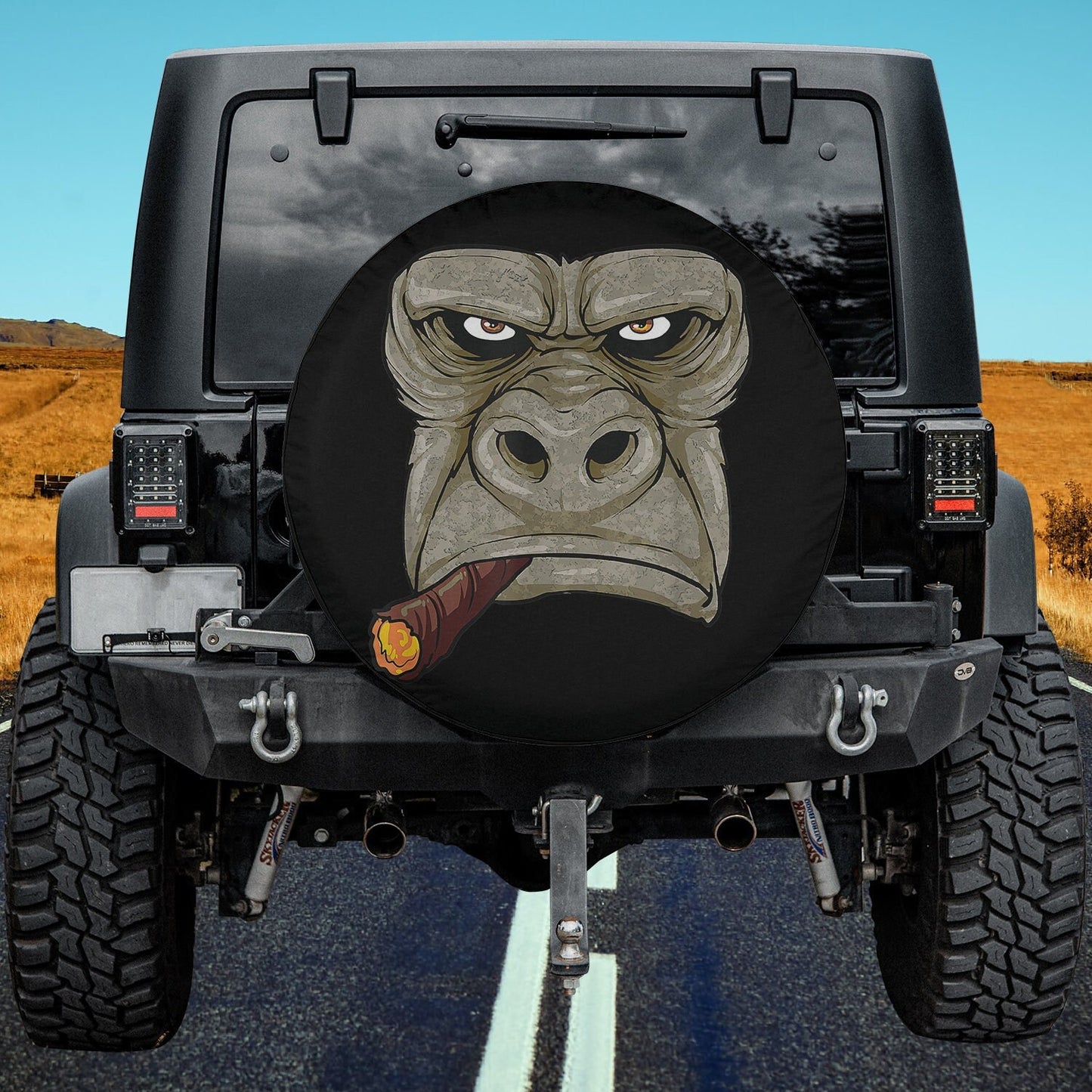 Lux Leather Tire Cover - Evil Gorilla Jeep Bronco Rav Camper Camping