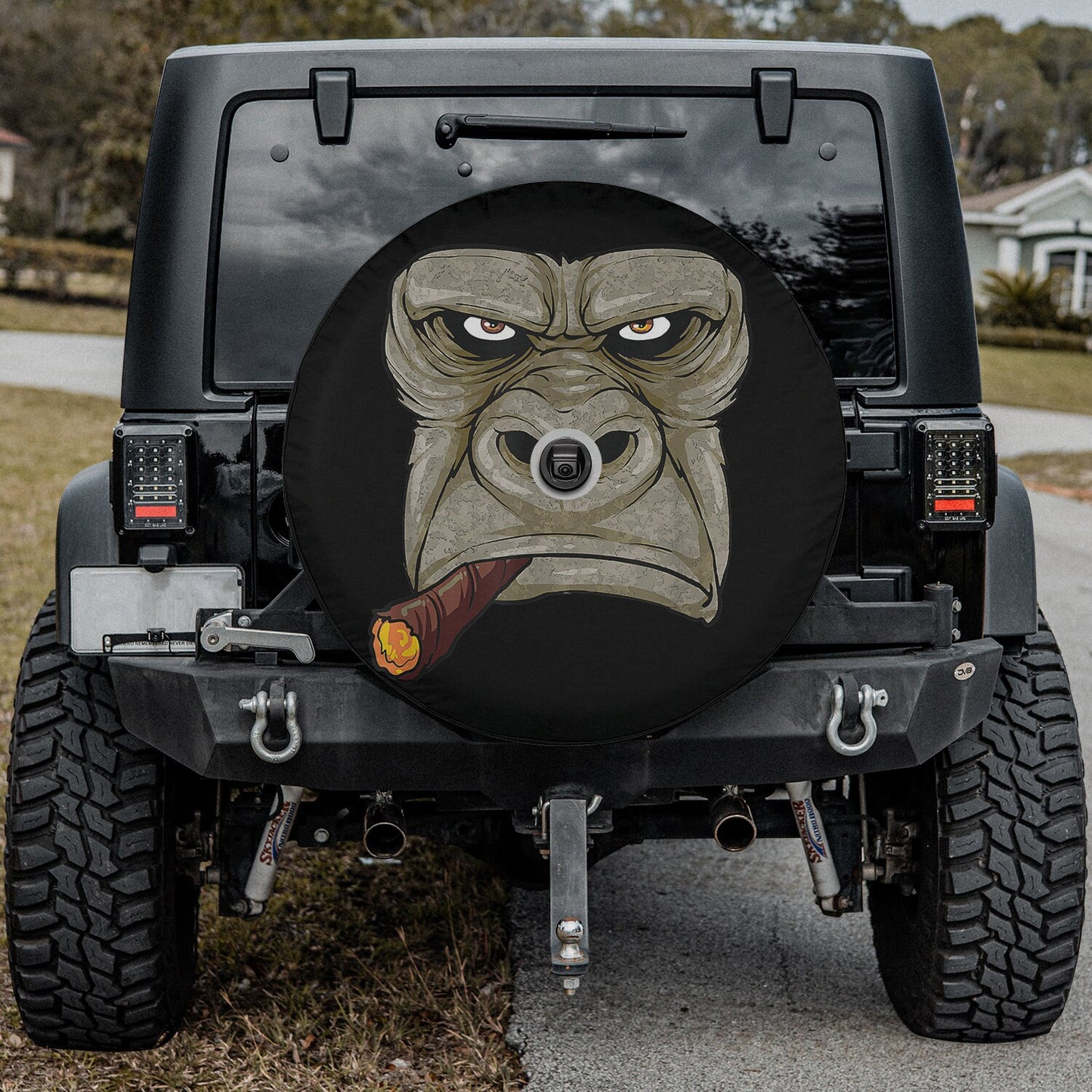 Lux Leather Tire Cover - Evil Gorilla Jeep Bronco Rav Camper Camping