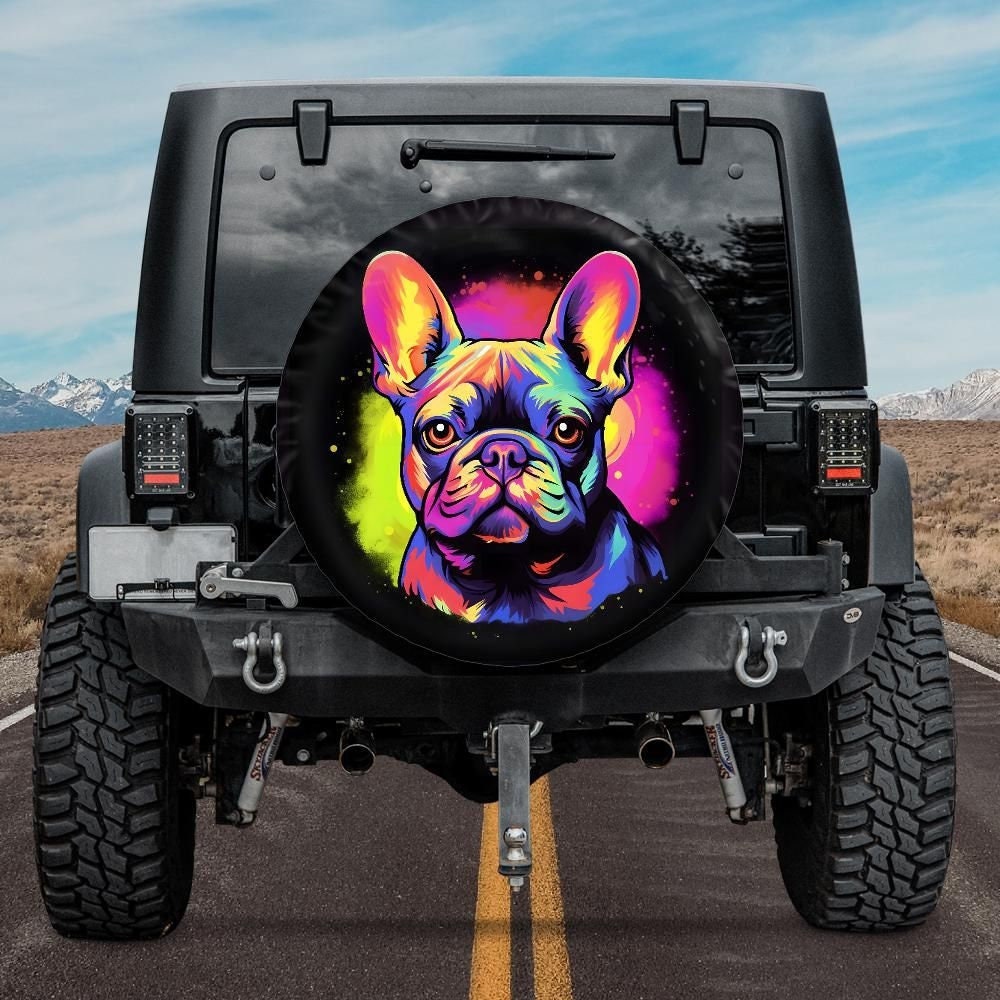 Lux Leather Tire Cover - French Bulldog