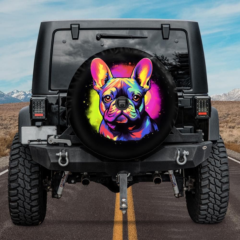 Lux Leather Tire Cover - French Bulldog