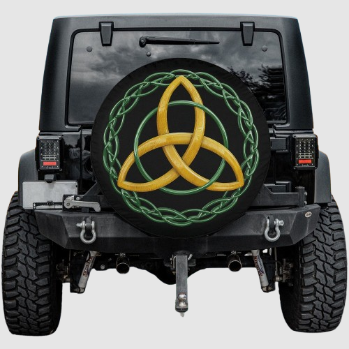 Lux Leather Spare Tire Cover - Irish Celtic Trinity Knot