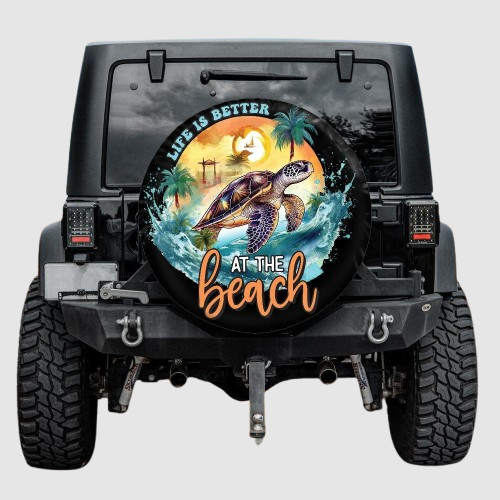 Lux Leather Spare Tire Cover - Life is Better at the Beach