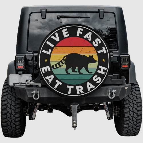 Lux Leather Spare Tire Cover - Live Fast Eat Trash