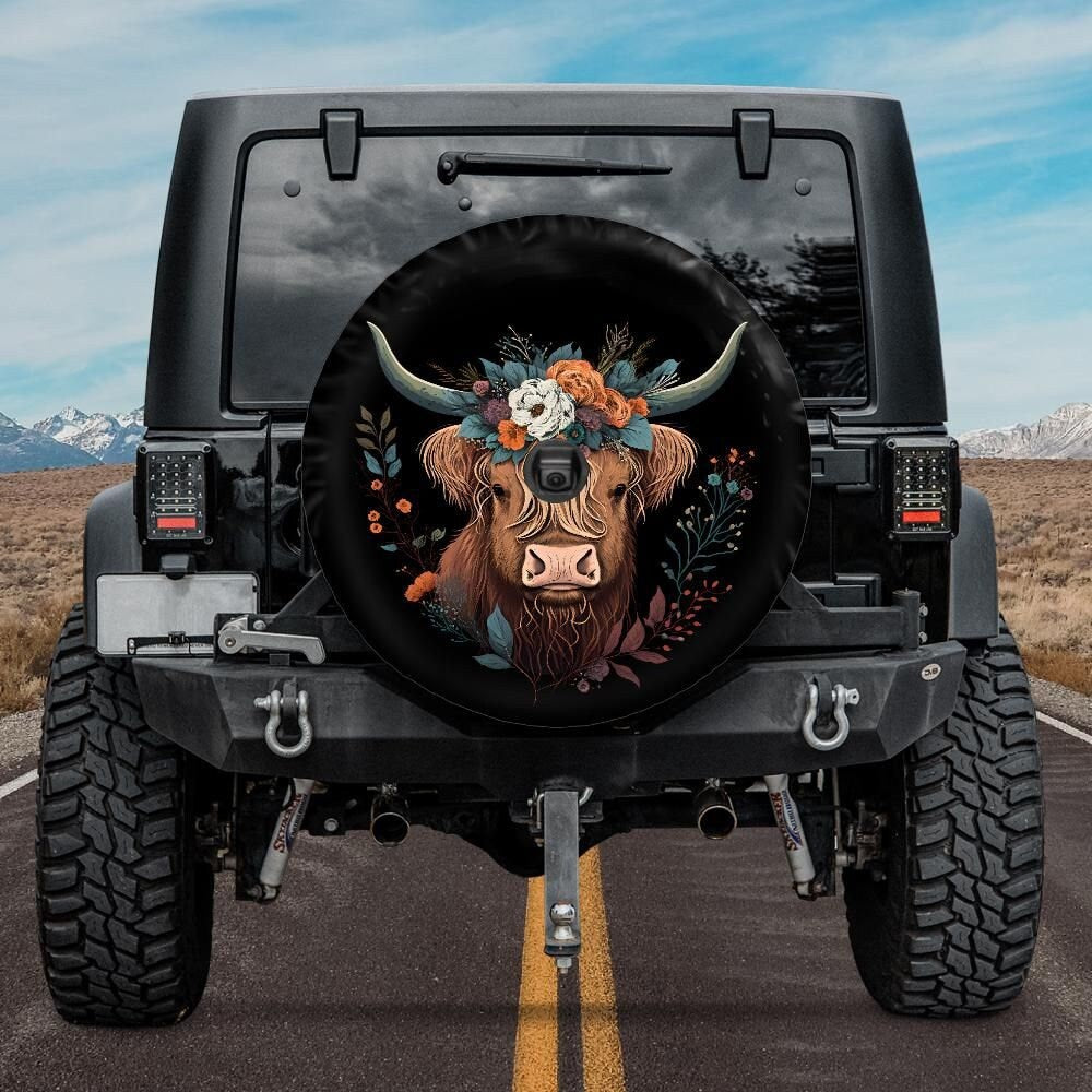 Leather Jeep Tire Covers Cow