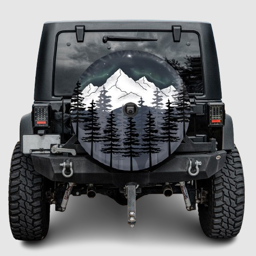 Lux Leather Spare Tire Cover - Mountain And Northern Lights