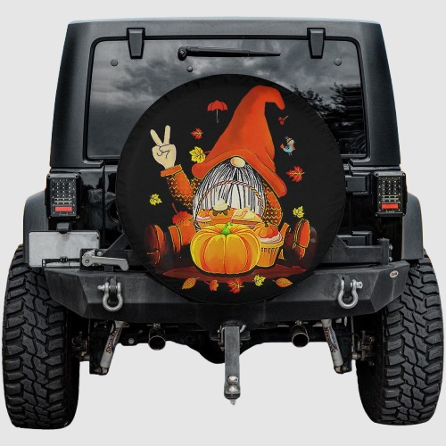 Lux Leather Spare Tire Cover - Pumpkin Fall Autumn Cute