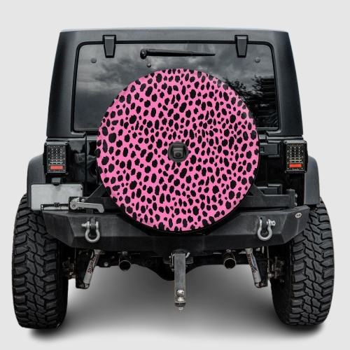 Lux Leather Tire Cover - Pink Cheetah Girl Women