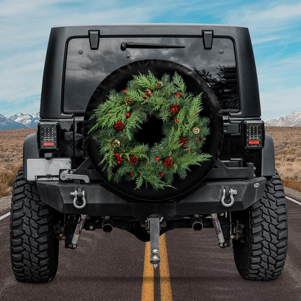 Lux Leather Tire Cover - Christmas Wreath Xmas