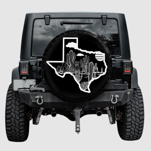 Lux Leather Tire Cover - Texas State Jeep Bronco Rav Camper Women Floral